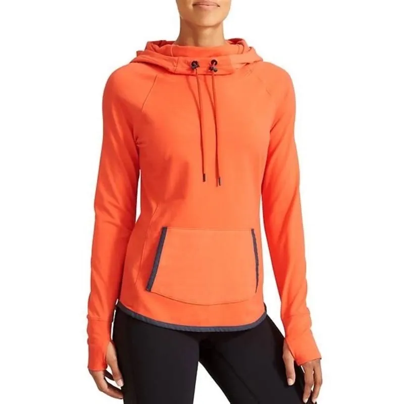 Athleta Sentry Hoodie Women’s S Coral Red Thumbholes Kangaroo Pocket‎ Athleasure - Image 3