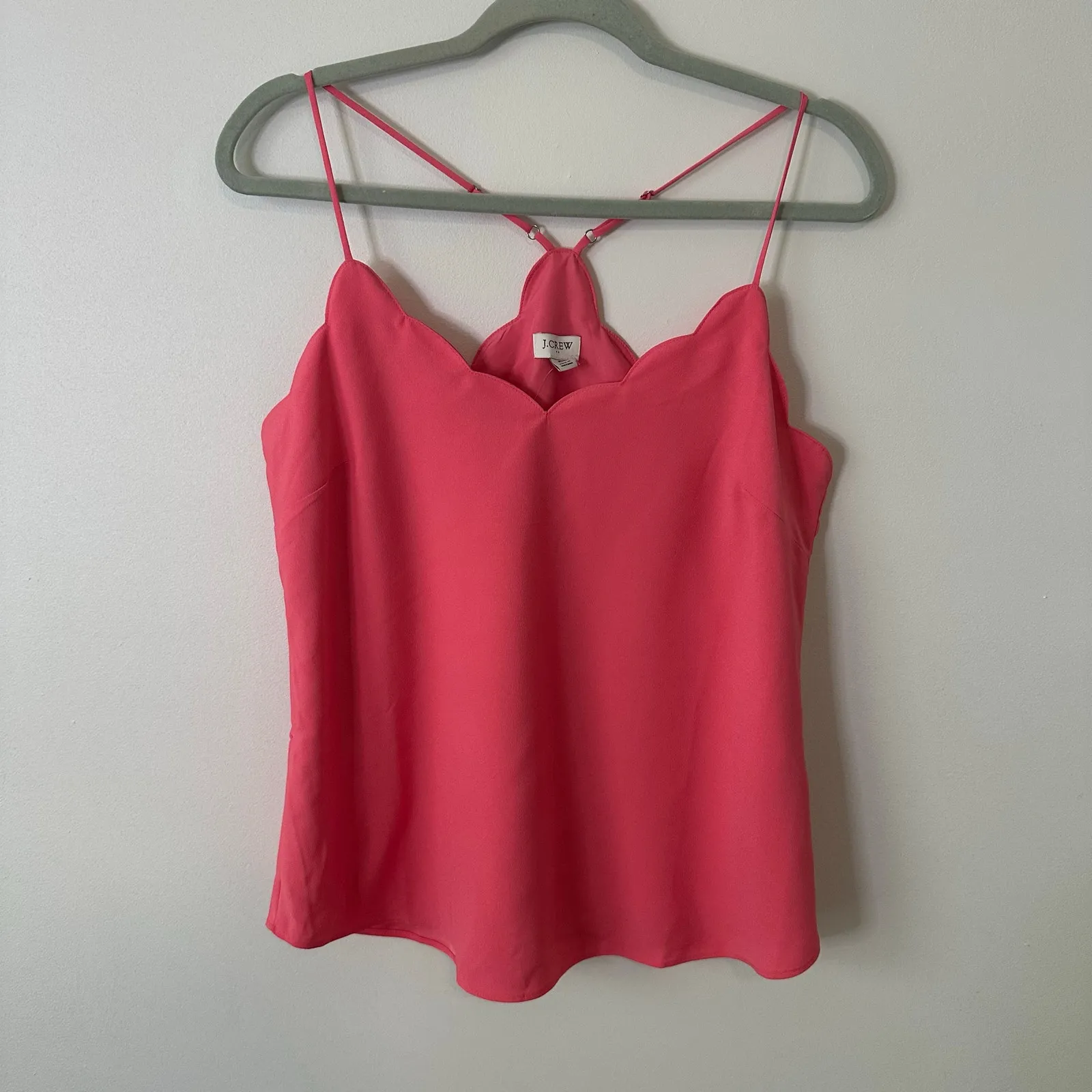 J. Crew pink scallop hem v-neck tank top size 6 NWT - Image 11