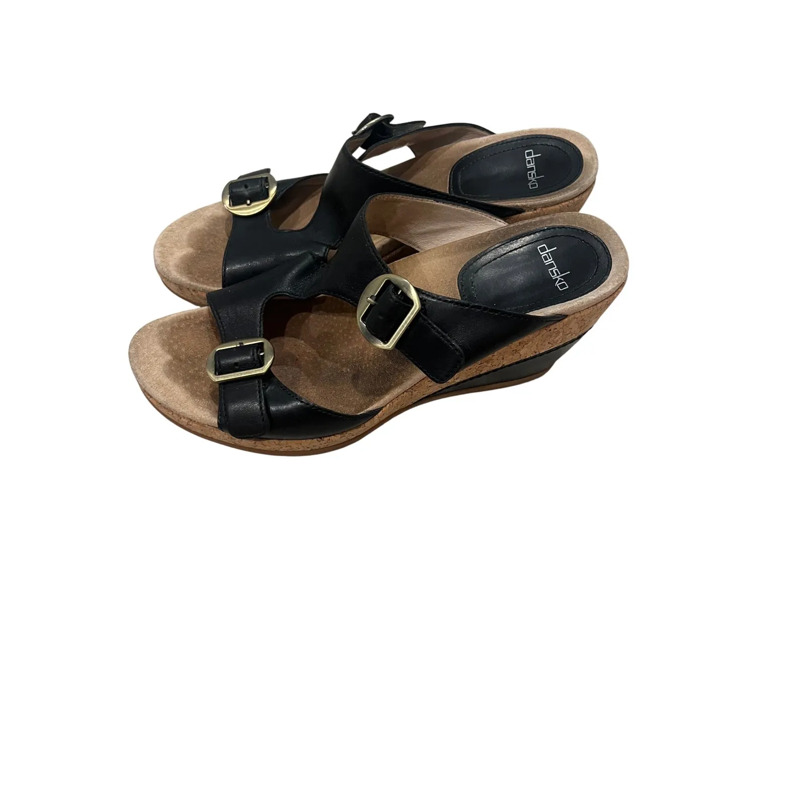 Dansko wedge sandal, black cork 40
Leather Size 8.5 - Image 2