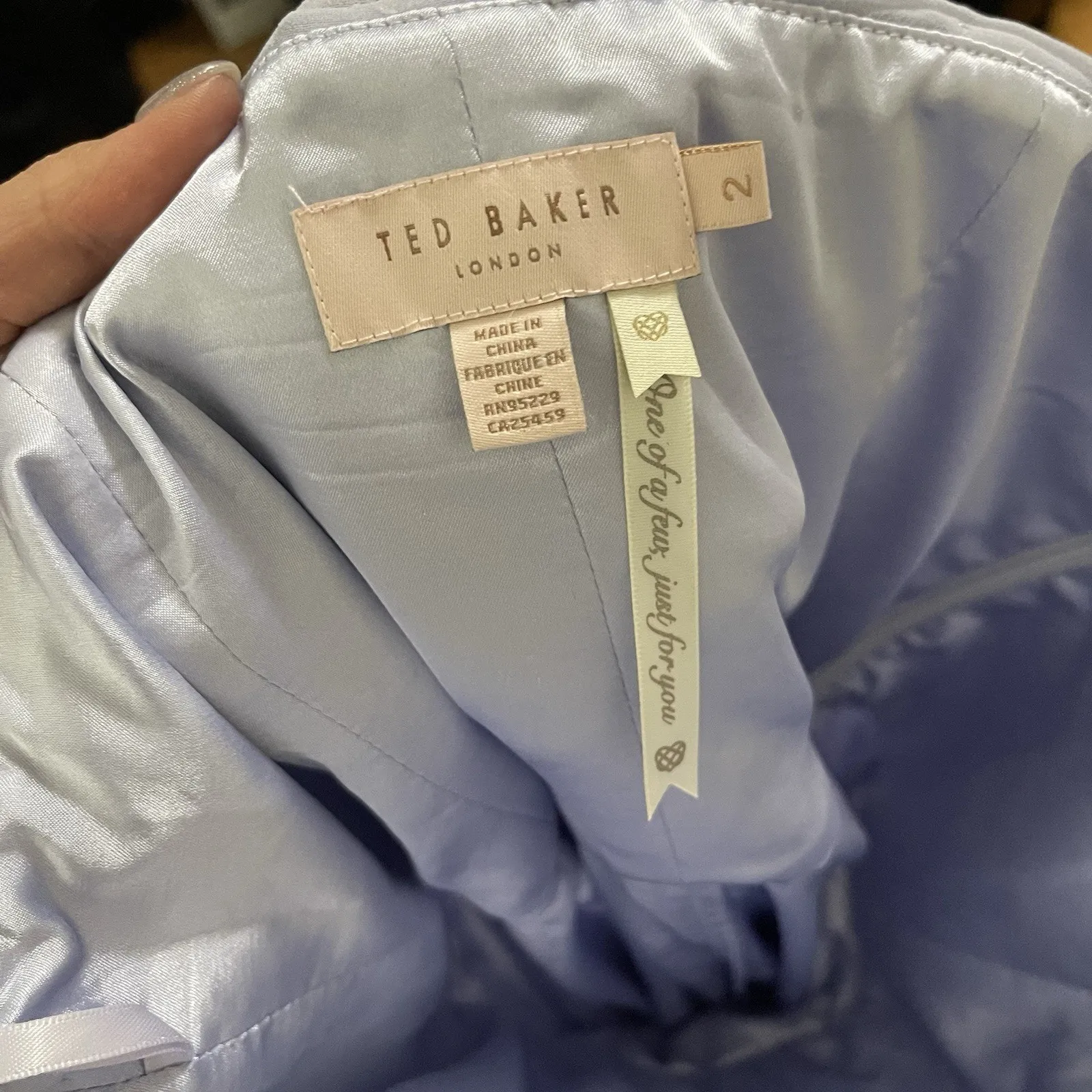 Ted Baker FINELLA One shoulder maxi bridesmaid dress chiffon light blue gown 2 - Image 12