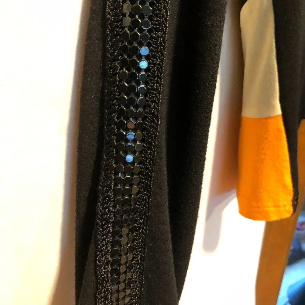 Cache Embellished Long Sleeve Tee T Shirt Top Sz S Rhinestones Sequins Stretch - Image 4