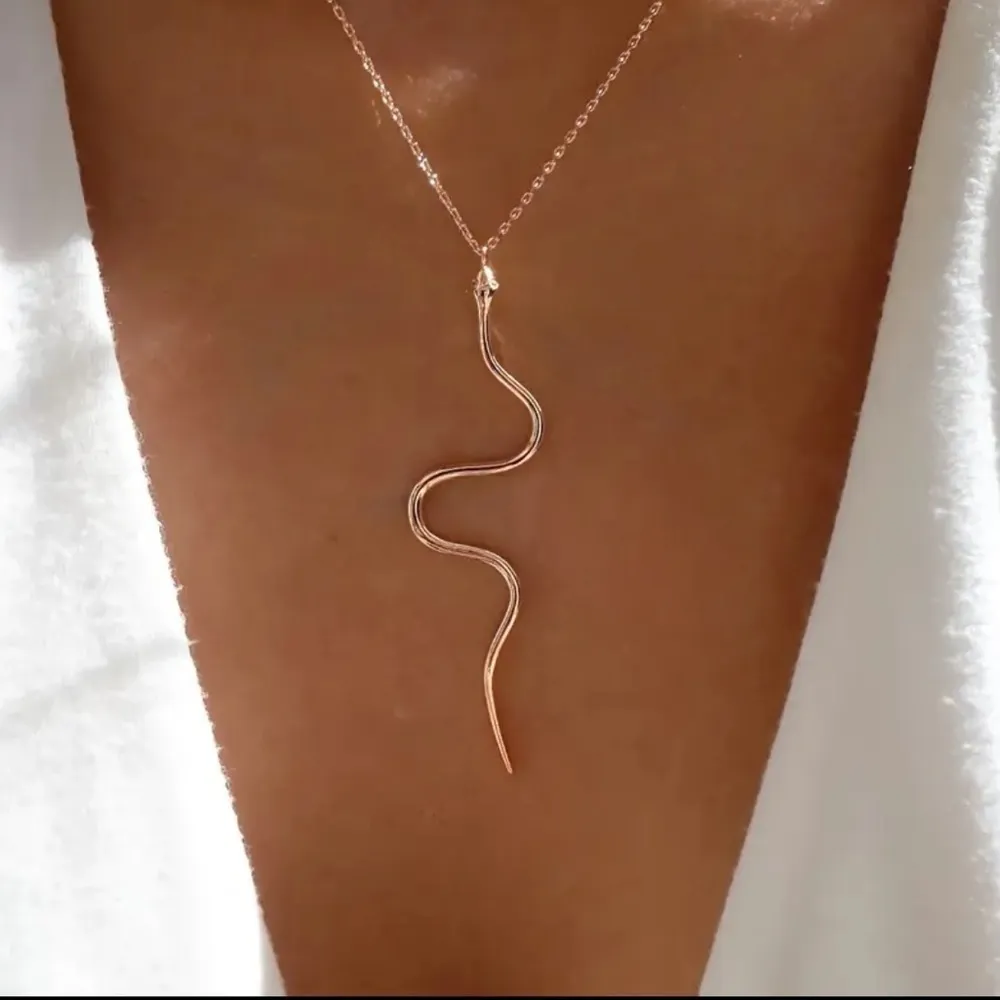 Simple Gold Snake Necklace NWT - Image 5