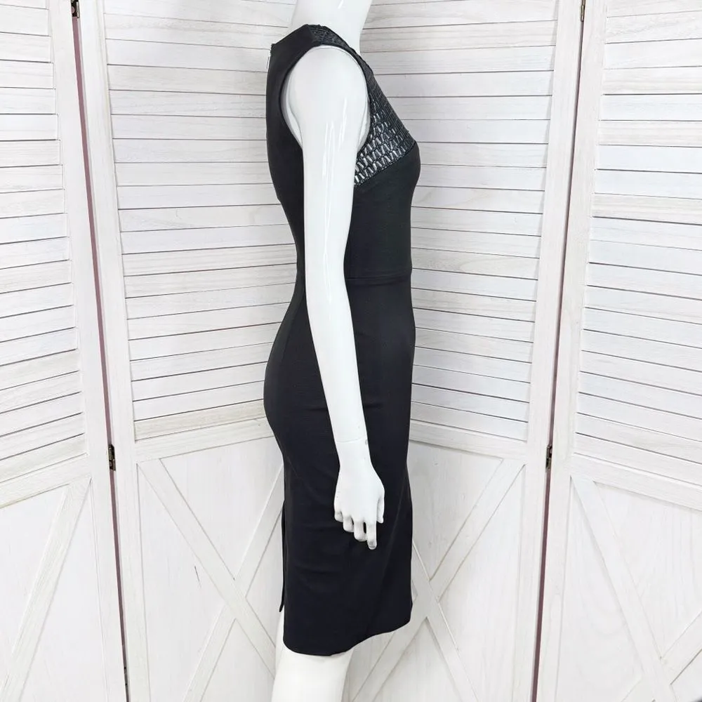 Banana Republic Roland Mouret Lace Yoke Sleeveless Sheath Dress Black Size 0 - Image 4