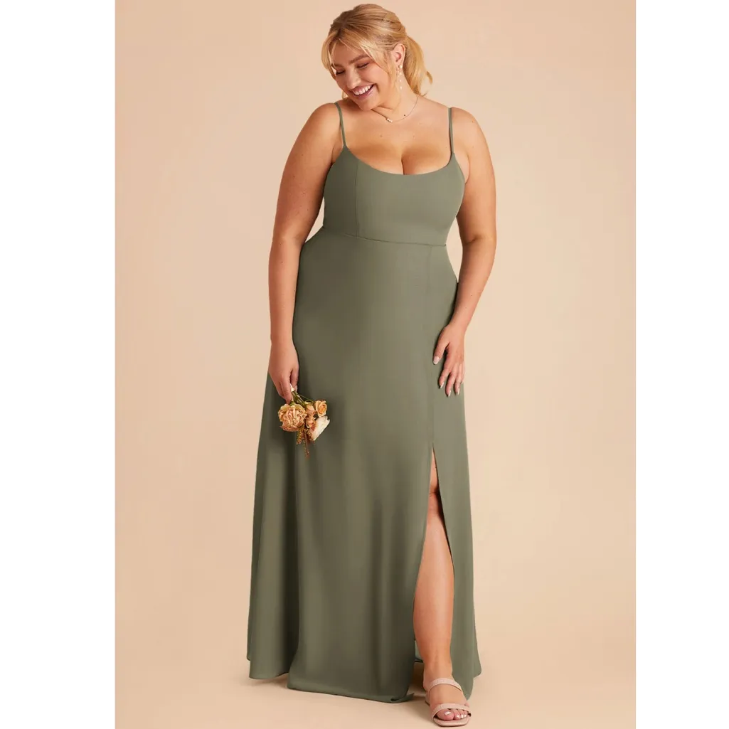 NEW UNALTERED Birdy Grey Amy Chiffon Dress in Thyme AKA Moss Green - Image 6