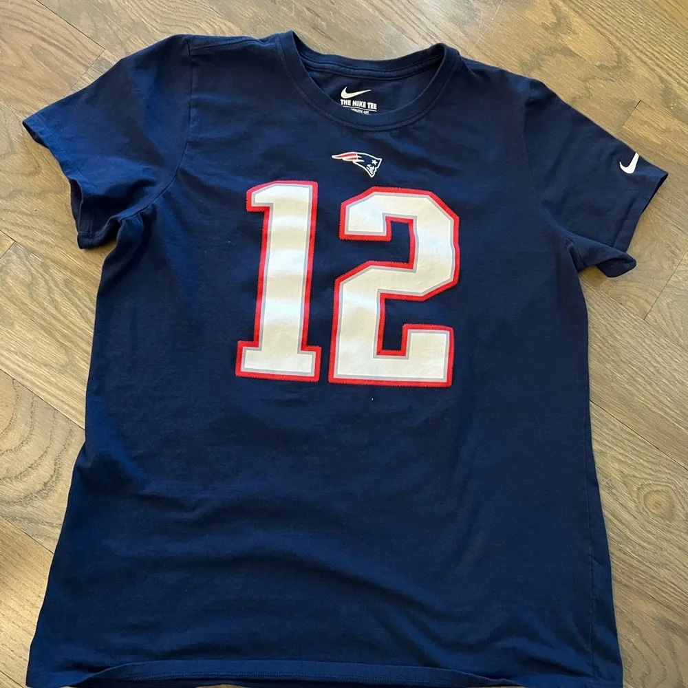 Nike New England Patriots Blue Brady 12 T-Shirt - Image 2