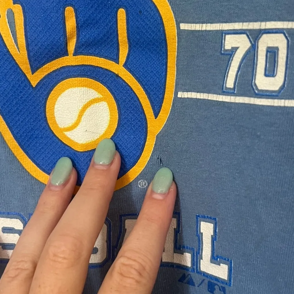 Y2K Milwaukee Brewers T-Shirt Small, Fitted - Image 4