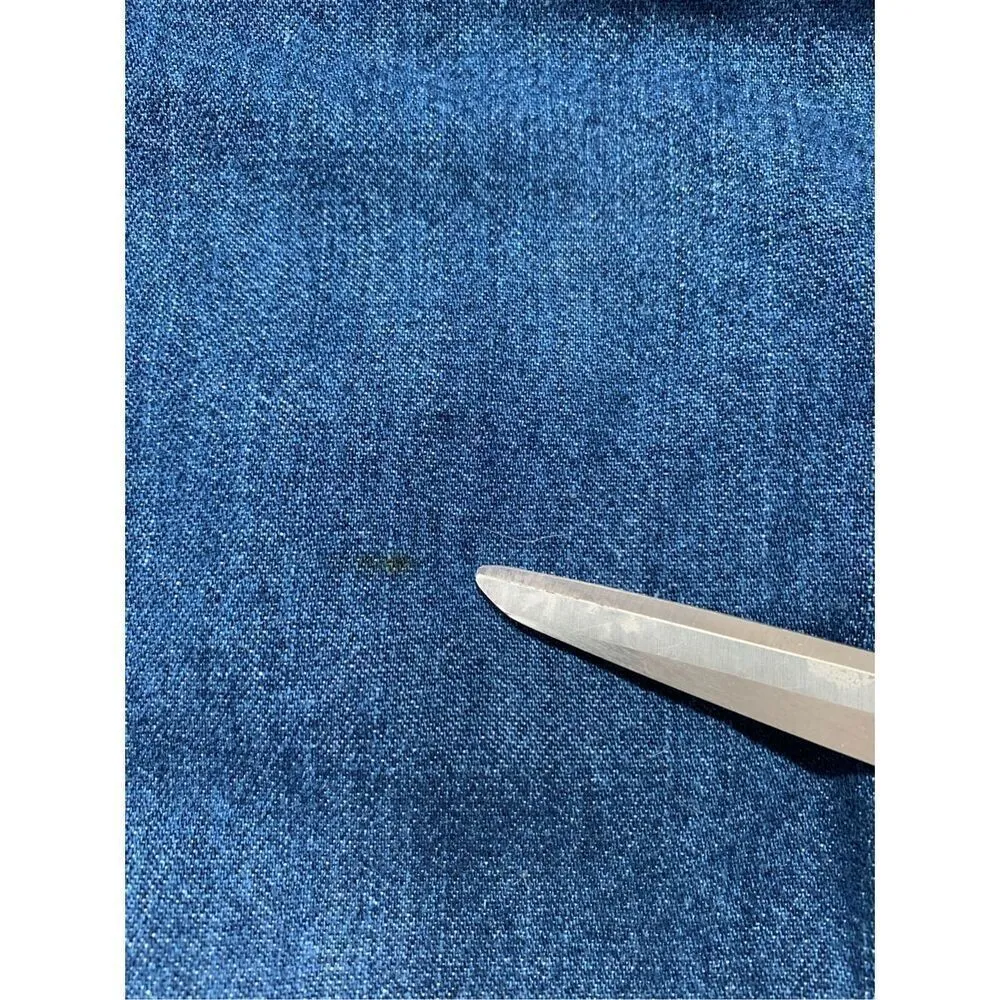 Vintage Denim Sleeveless Jumper Dress Pink Embroidered Floral Design Scoopneck Blue Size M - Image 9