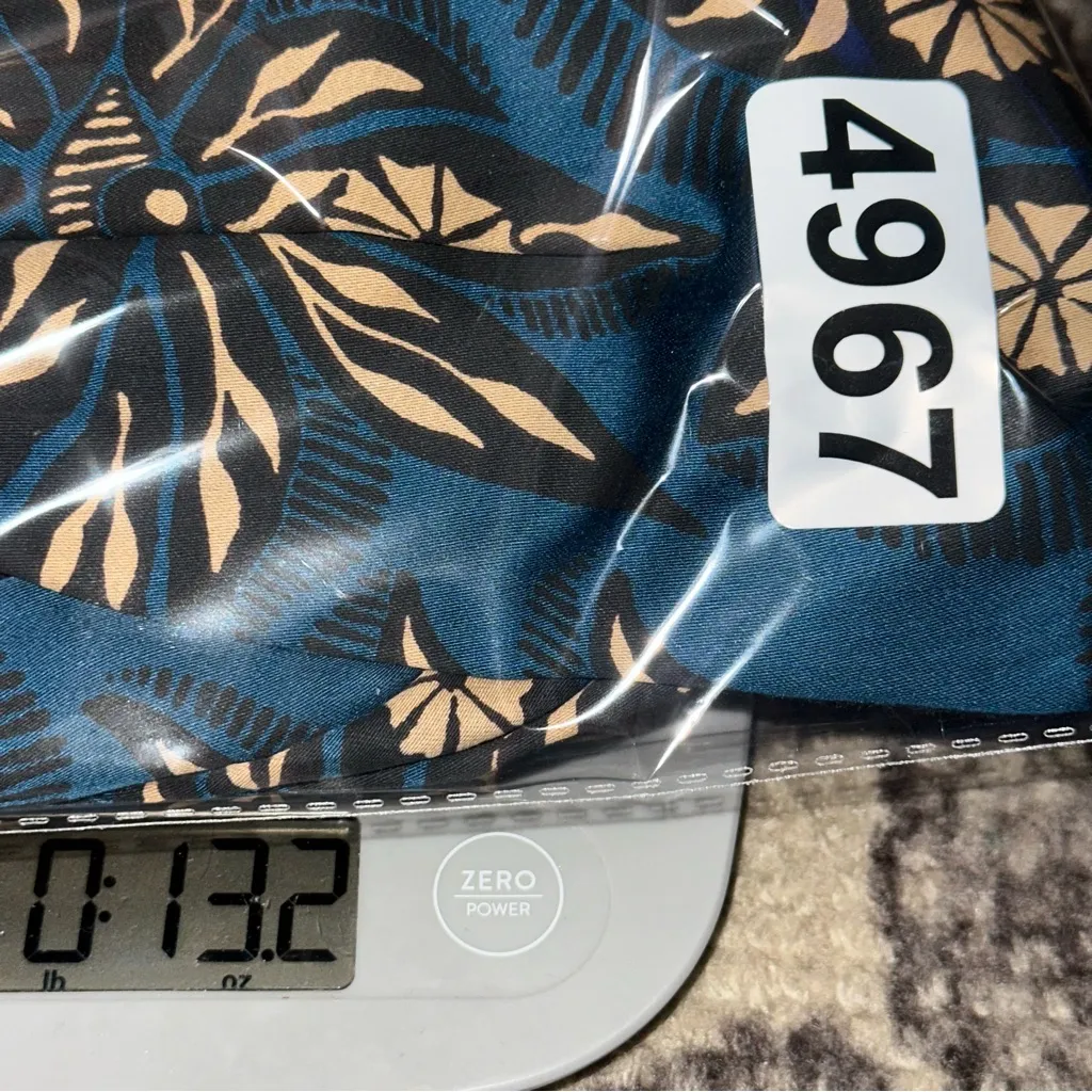 Omika Women’s Sz XS Marli Sapphire Blue Floral Print Tie Back Monica Midi Dress - Image 9