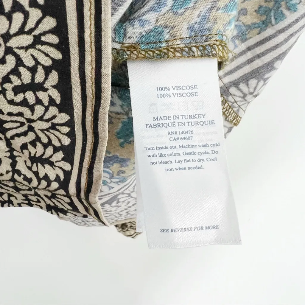 Faherty Fairfield Border Naomi Blouse Top Button Front Size Medium - Image 11