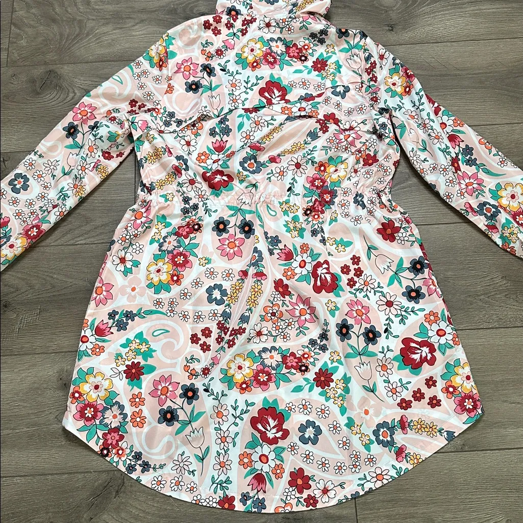 Vera Bradley Packable Raincoat Prairie Paisley Pink Red Size Small - Image 5