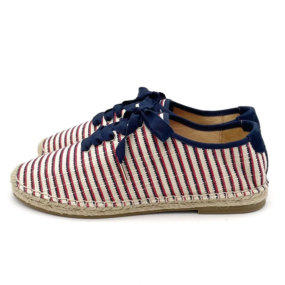 NWT Joie Corston Espadrille Sneaker Navy Red Cream Gold Women’s 38.5 US 7.5-8 - Image 5