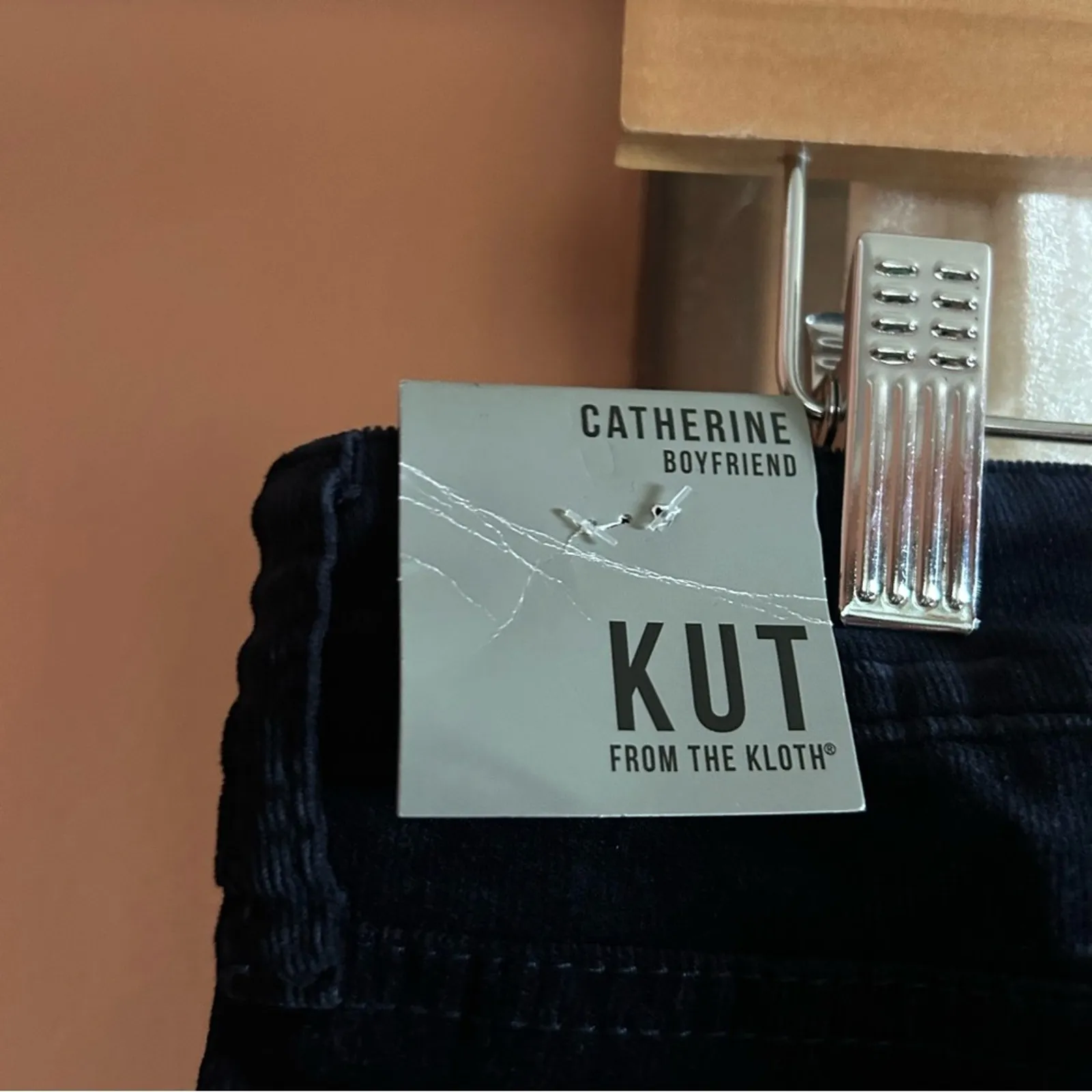 Kut from the Kloth Catherine Boyfriend Corduroy‎ Pants Navy Blue NWT Size 8P - Image 6