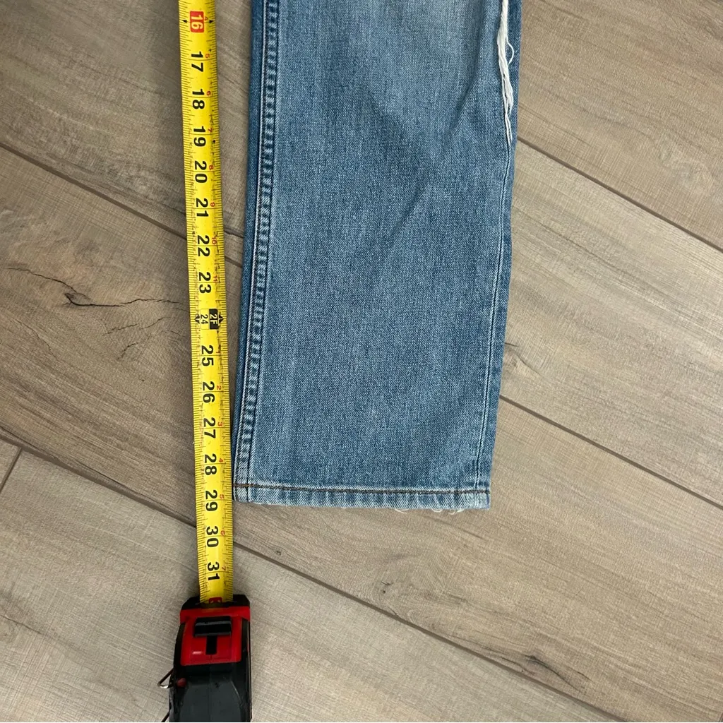 Reformation High Rise Cynthia Button Fly Relaxed Straight Leg Denim Blue Jean 25 - Image 10