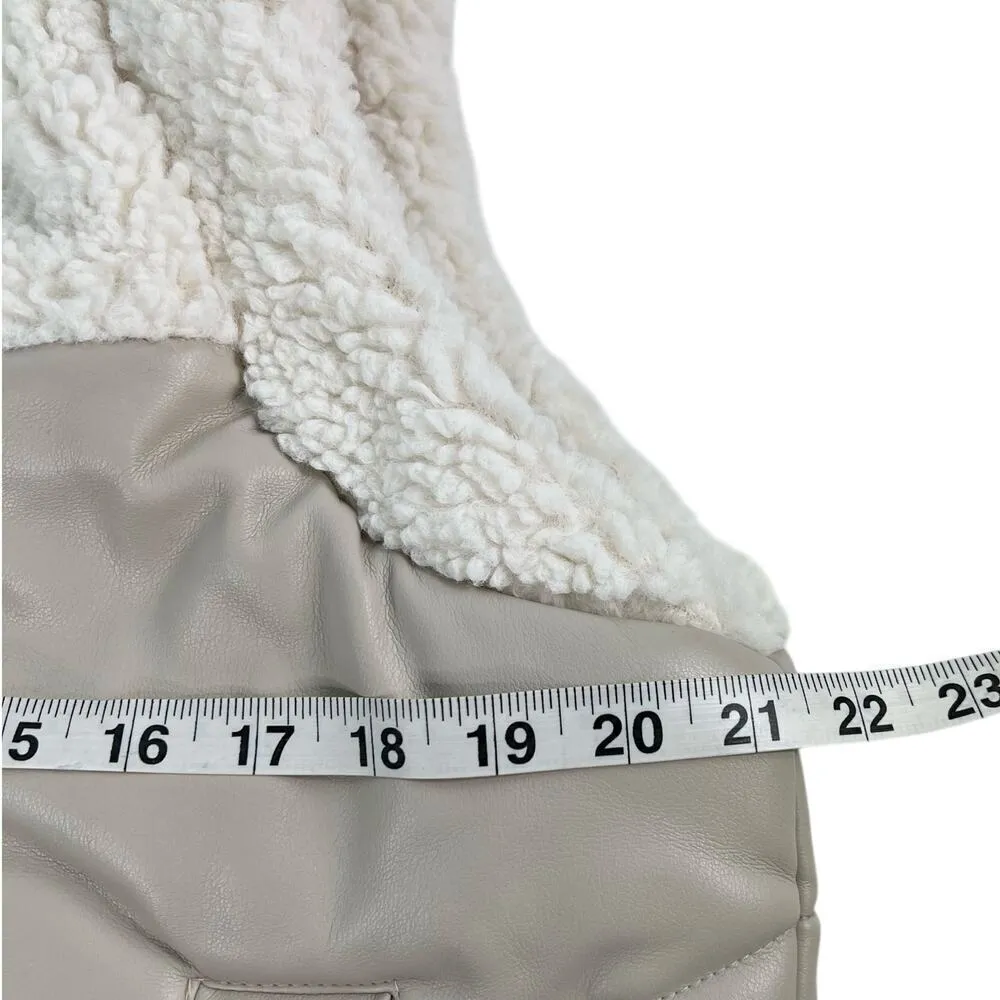 New Women’s BLANKNYC Vegan Leather Quilted Sherpa Vest Size S - Image 8