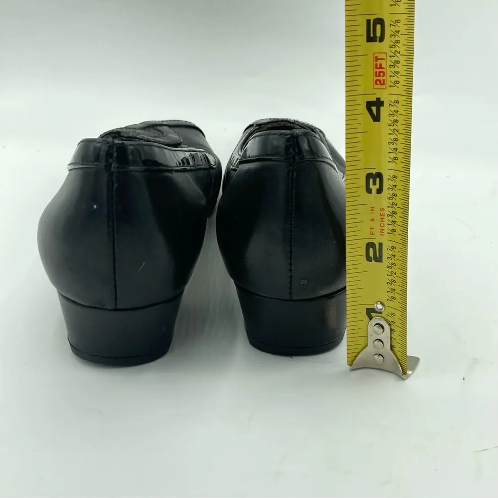 Ros Hommerson black French twist bow slip ons shoes heels leather casual dress Size 7 - Image 8