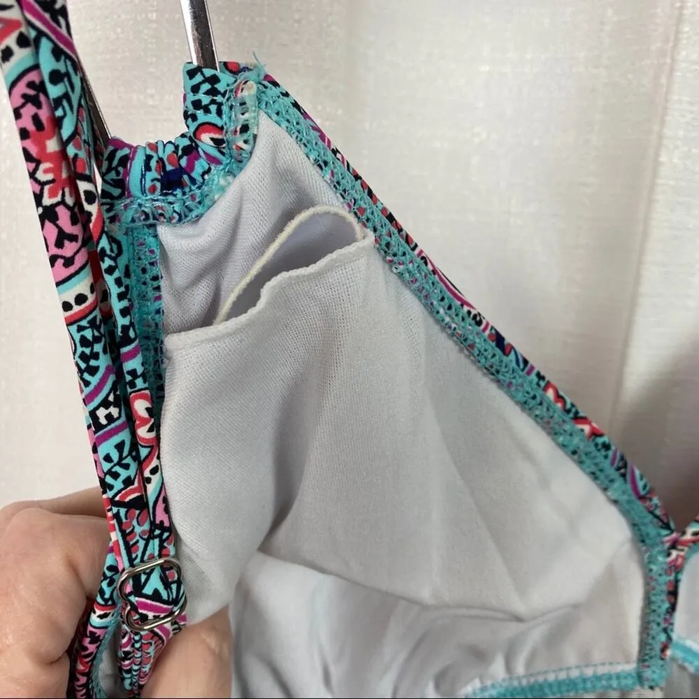 Spanx Love Your Assets In Bloom Blue&Pink Paisley One Piece Swimsuit Sz.L - Image 11