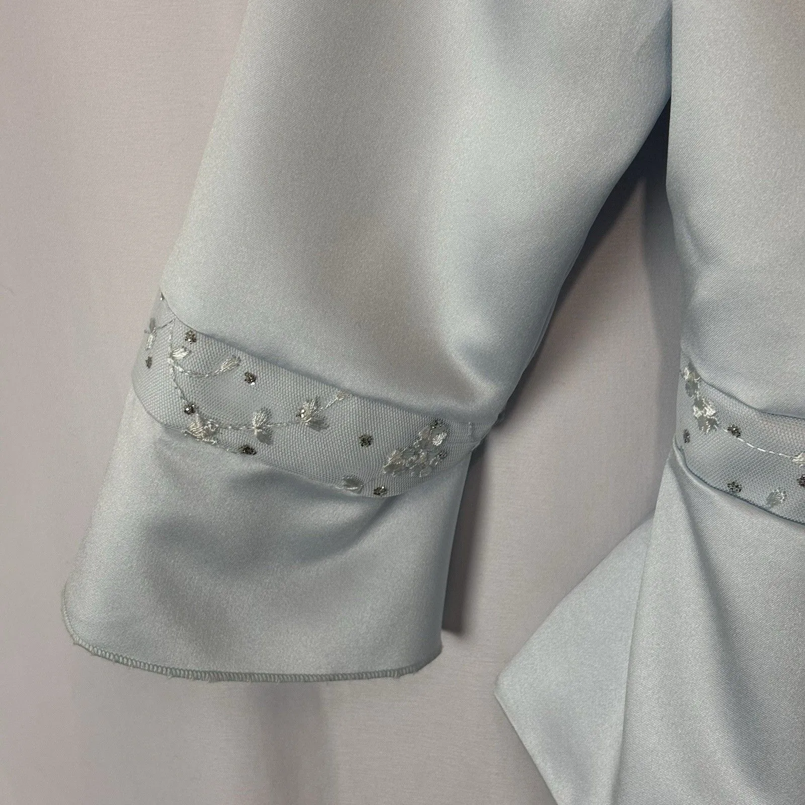 Vintage CW Designs Y2K Baby Blue 3 Pc Suit Jacket Blazer Top Skirt Sparkle Tulle Size undefined - Image 5