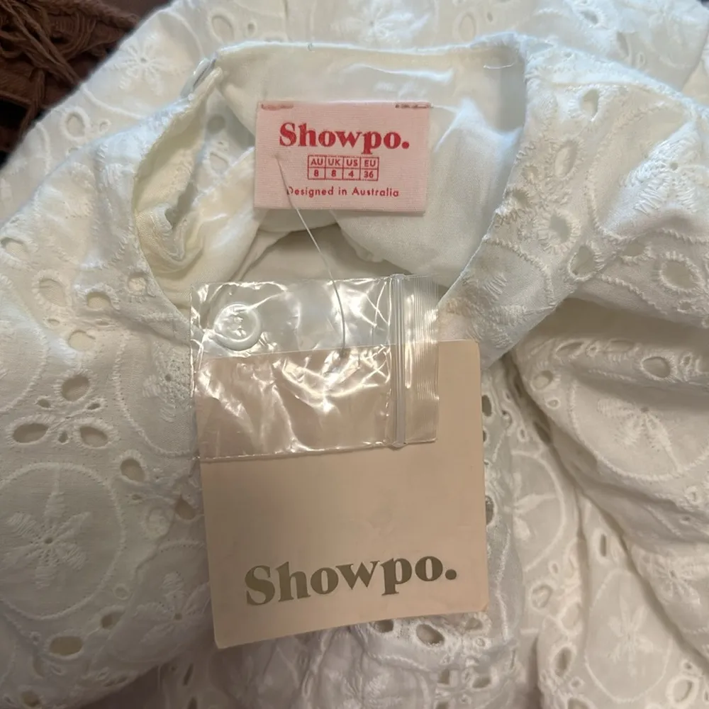 Showpo. If I Want To Dress In White Eyelet Lace Mini Dress White 4 - Image 6