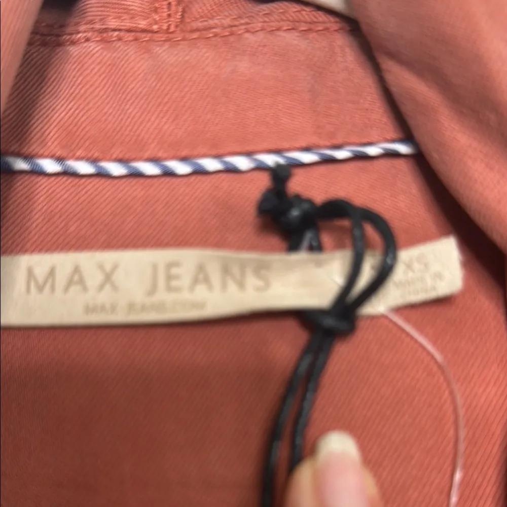 Max Jeans Rust Open Jacket with Drawstring Pockets Size XS - Image 4