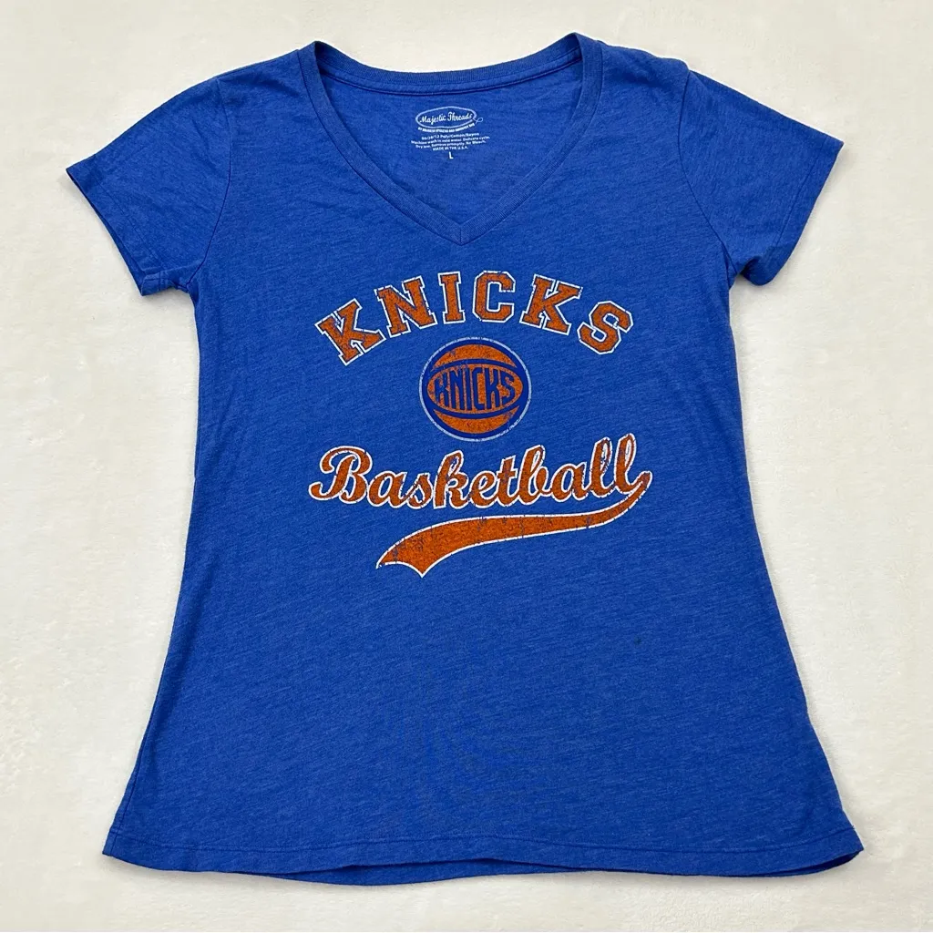 Carmelo Anthony 7 New York NY Knicks NBA Basketball Blue Blouse Shirt Women L Size L - Image 3