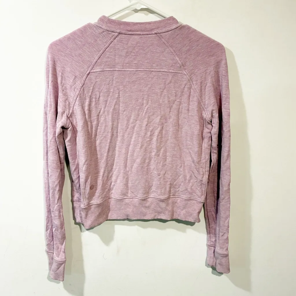 Lululemon Close Comfort Crewneck Heathered Pink Bliss Pullover - Image 3