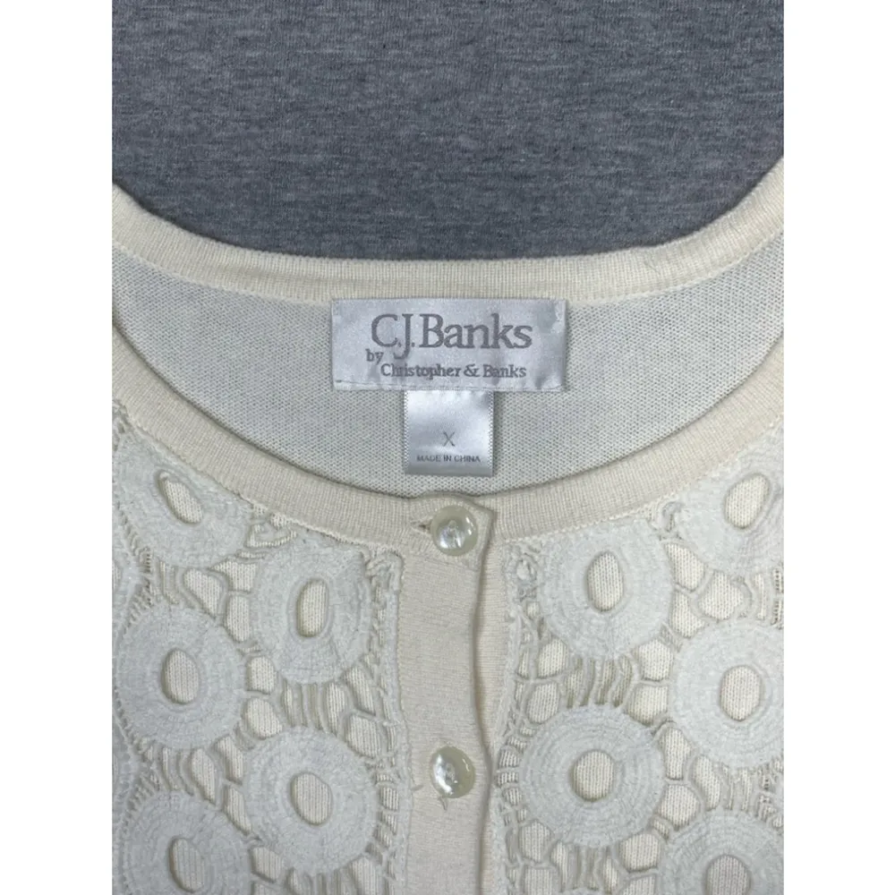 Women's CJ Banks Cardigan Sweater X Cream - Image 2