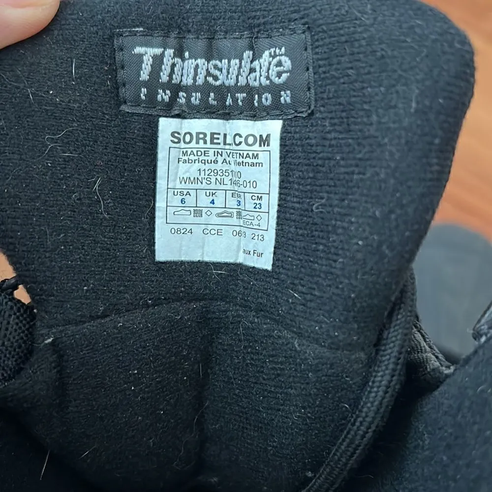 Sorel Black lace insulated waterproof winter boots size 6 - Image 6
