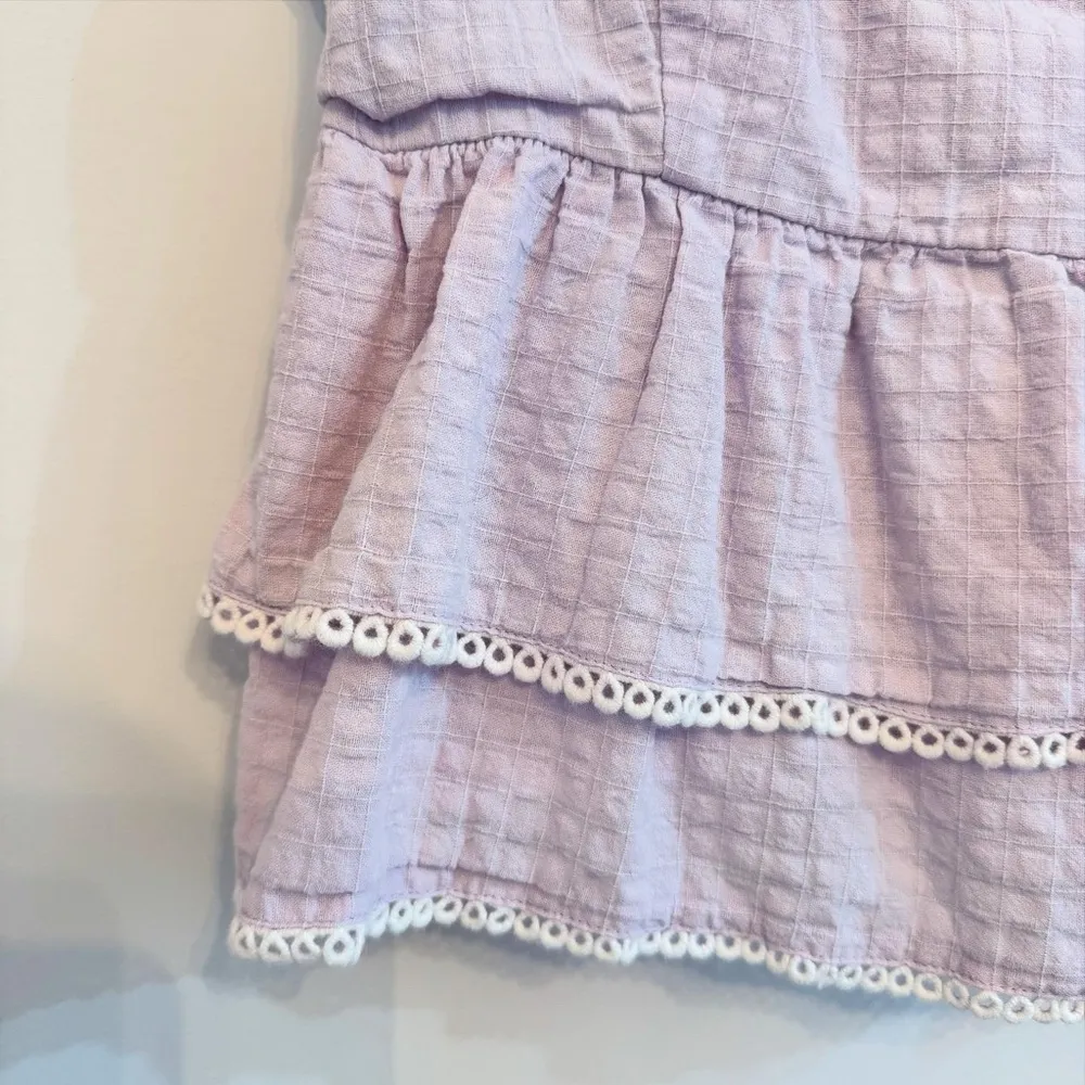Lavender Sleeveless Ruffle Top Pink Size M - Image 3
