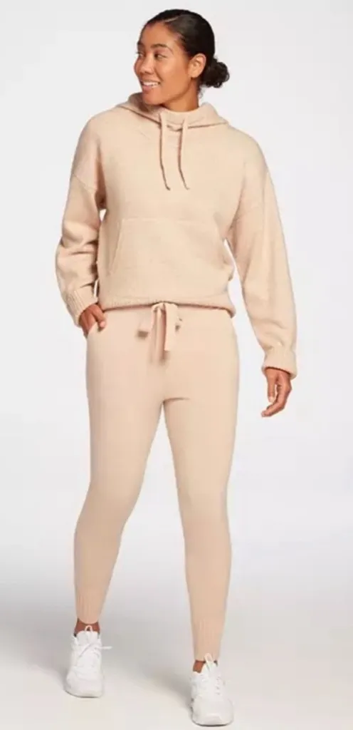 Calia by Carrie Underwood Cozy Barely‎ Khaki Sweater Joggers/Lounge Pants Sz Med - Image 3