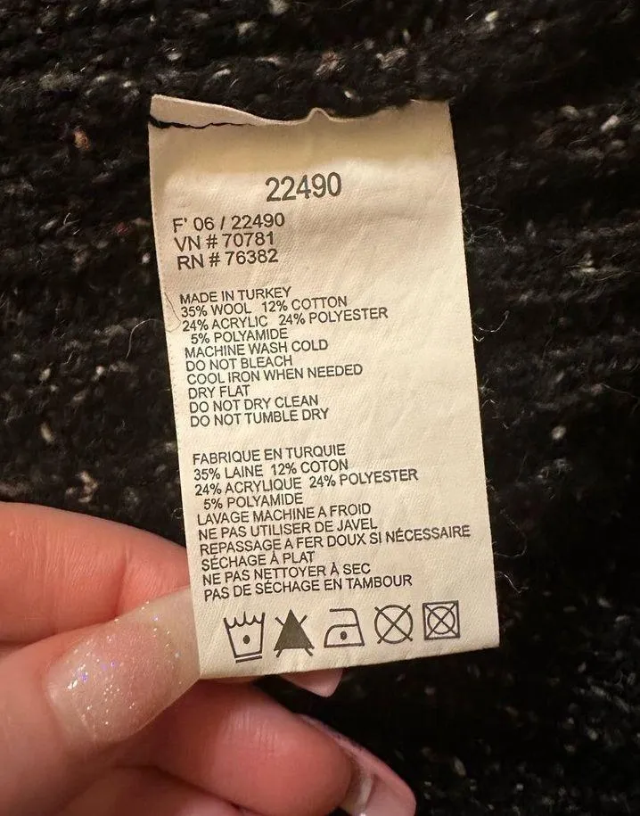 Timberland black knit turtleneck sweater size M - Image 7