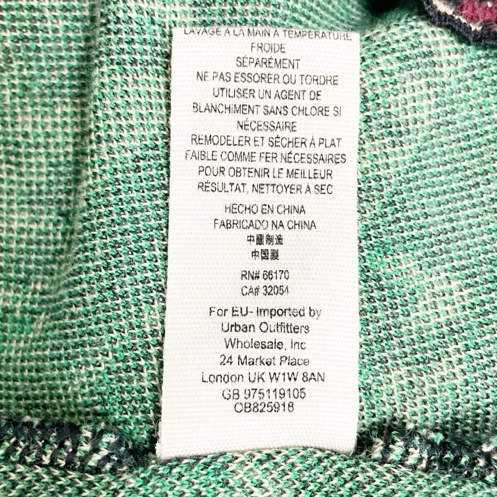 Free People Music & Lyrics Mini Boho Sweater Dress Black Green Combo Size Small - Image 13