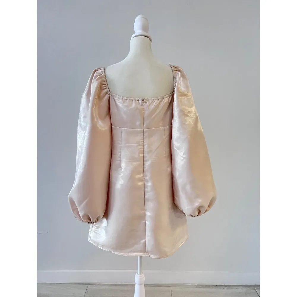 Lulu's NWT Sweet Daydream Long Sleeve Satin Minidress  size Medium - Image 4