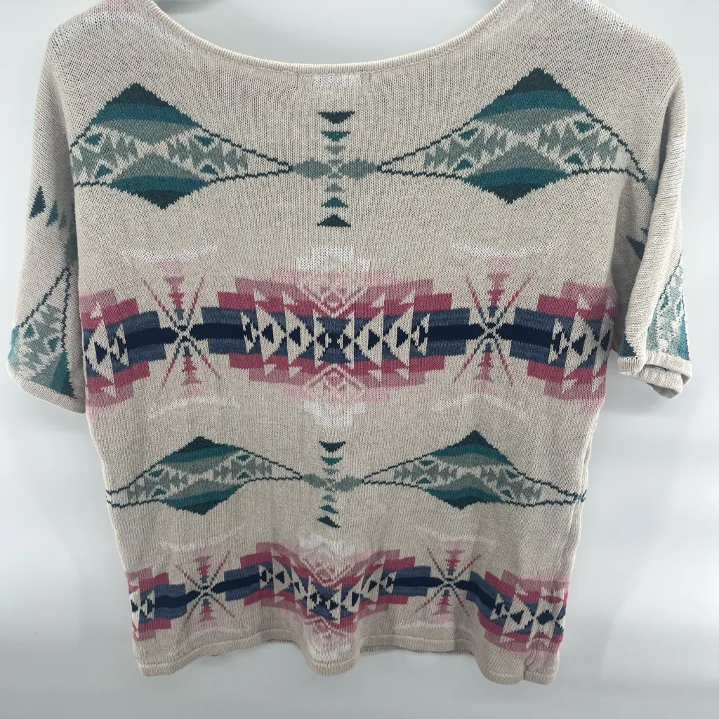 Chaps Multicolor Geometric Knit Top - Image 3