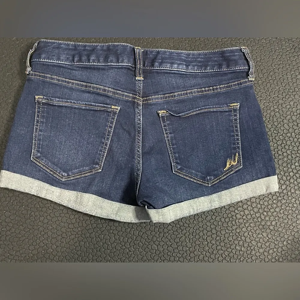 Express jeans dark blue‎ cuffed jean shorts size 0 - Image 3