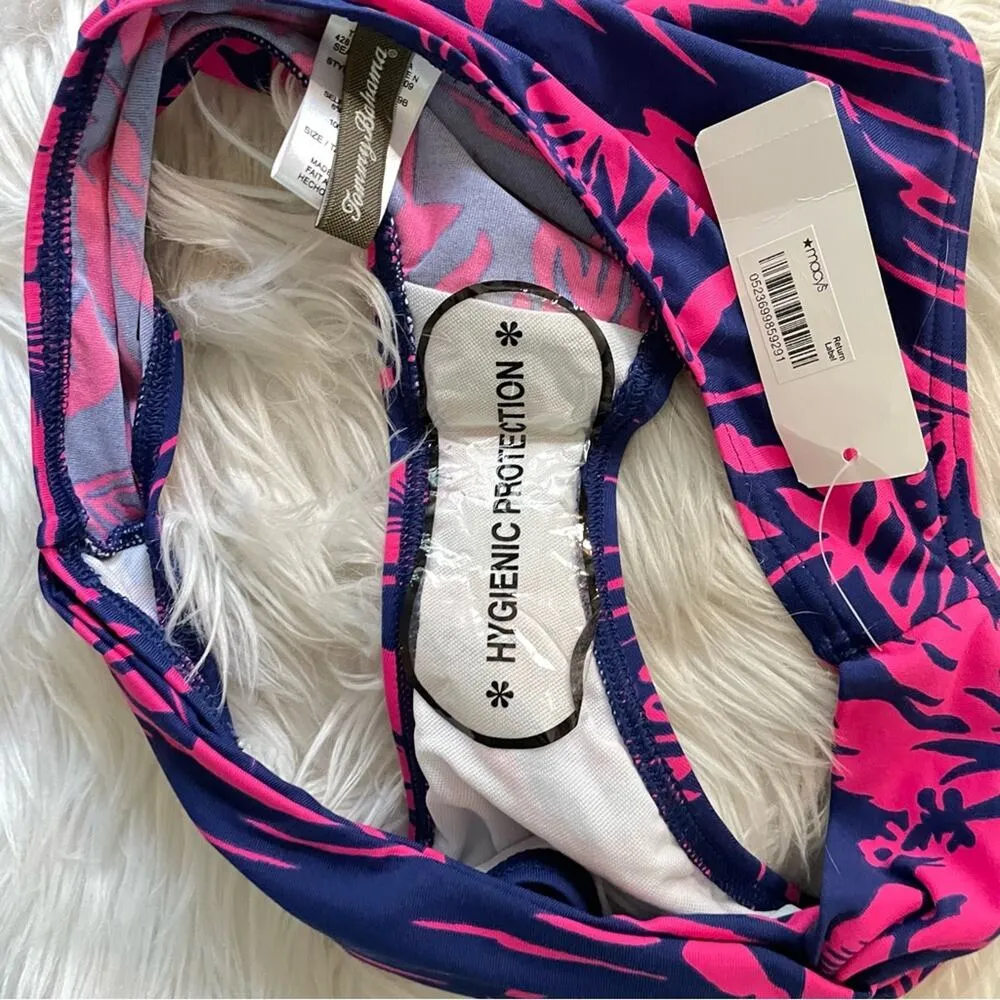 Tommy Bahama Sugar Shack Pink Blue Twist Front hipster bikini swim bottoms S new - Image 9