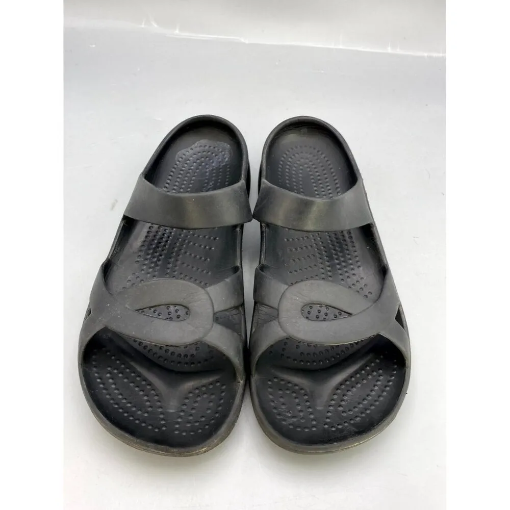 Crocs Swiftwater Slide Sandals Womens US 8 Black Rubber Lightweight Slip On Flat - Image 3