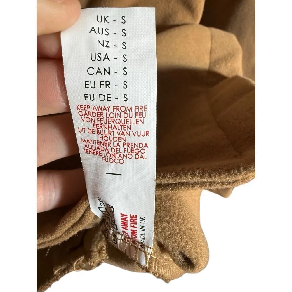 Boohoo  Womens Double Breasted Button Wool Look Coat in Camel Sz S - Image 7