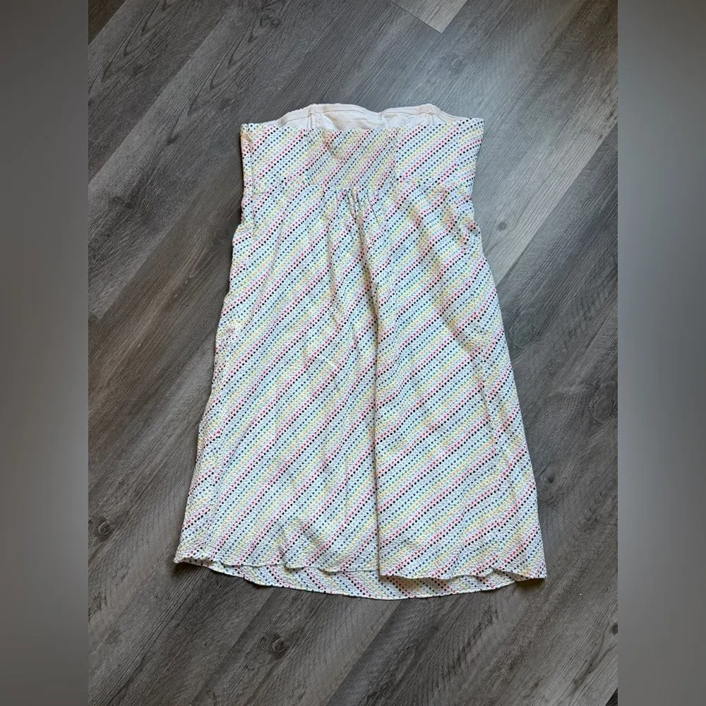 Lilly Pulitzer Gweneth Strapless Seersucker Dress Rainbow Dot White 14 - Image 7