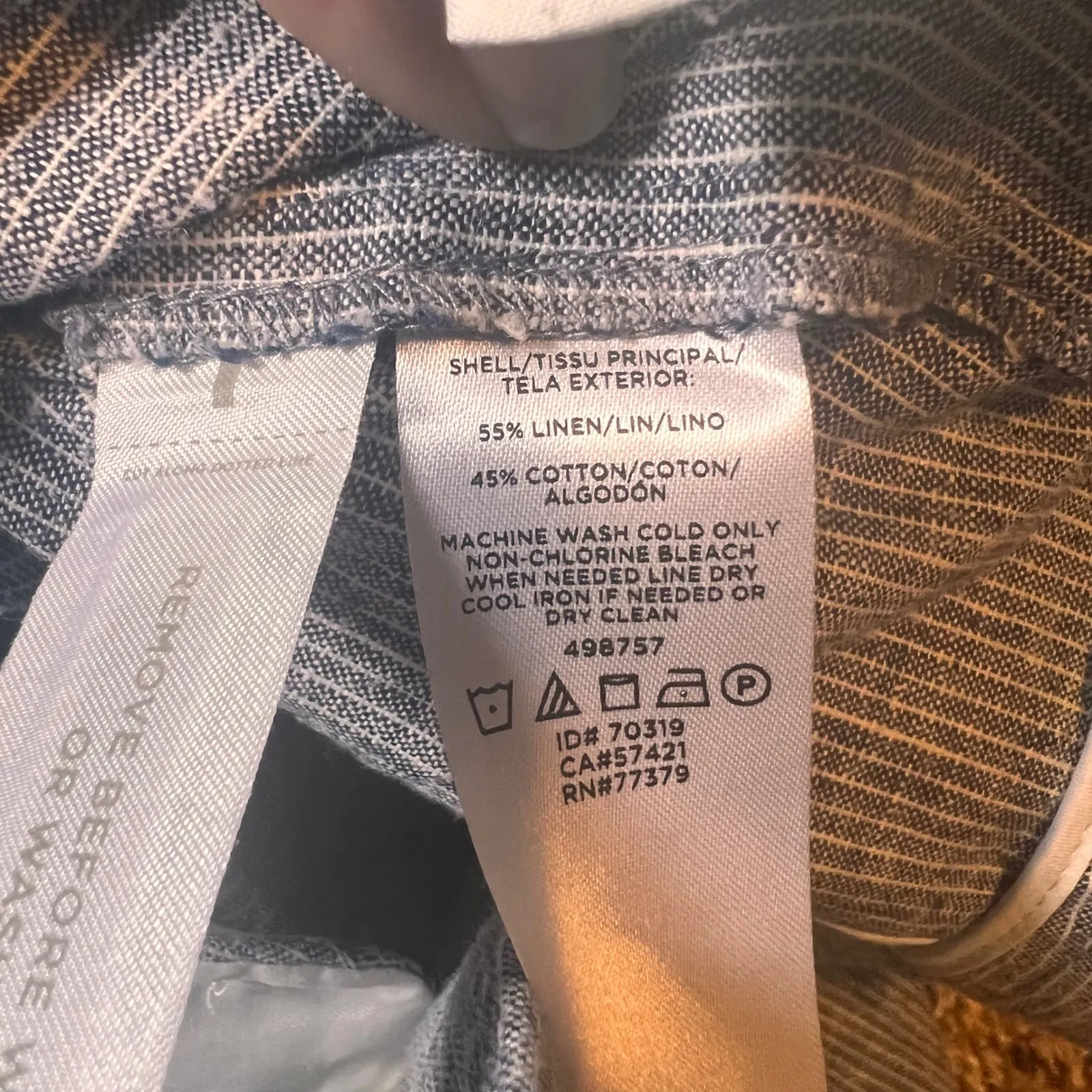 Ann Taylor Womens Size 14 Gray Striped Linen Blend Career‎ Trousers Pants - Image 3