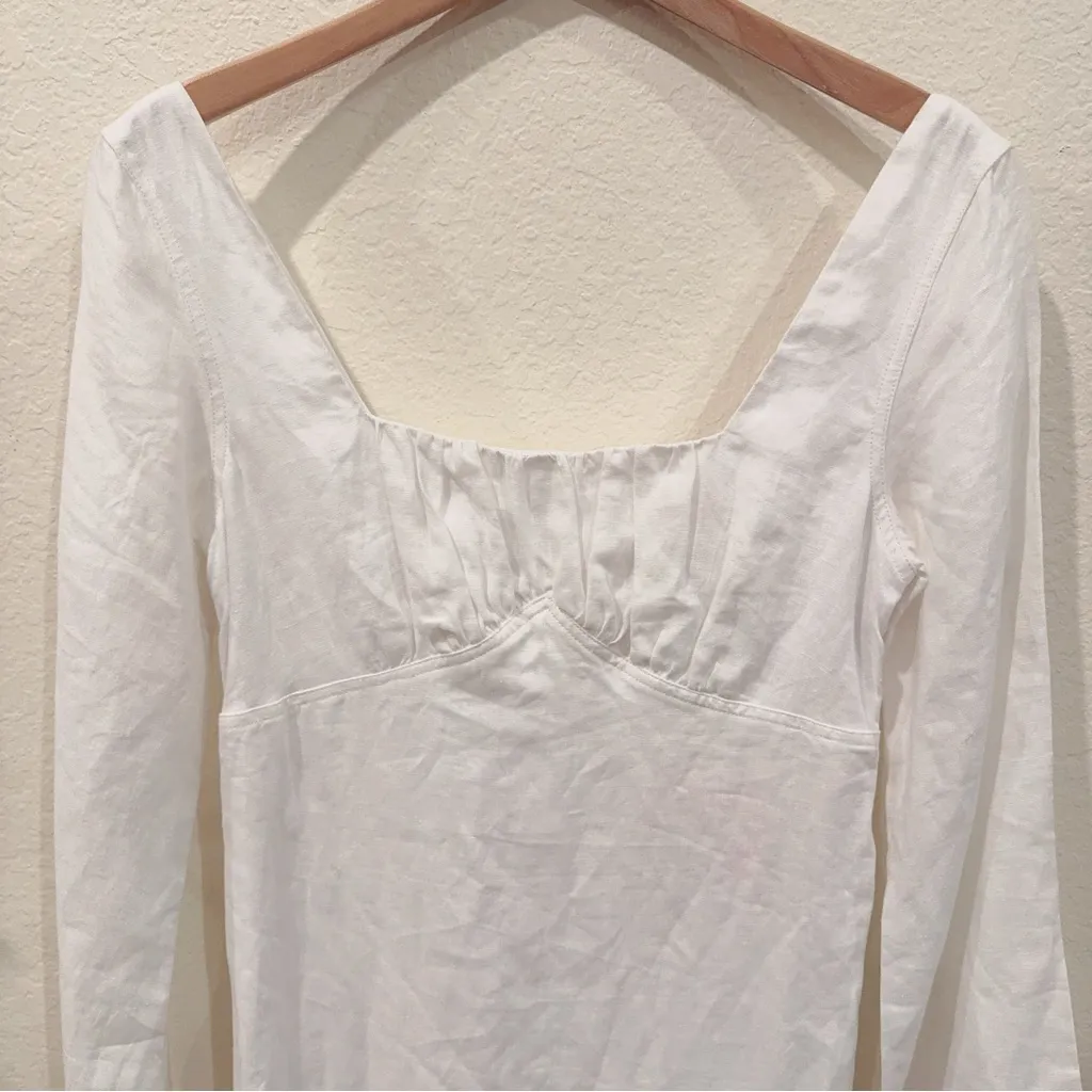 Sanica The Laia Linen Maxi Dress Off White Size Small NWT - Image 7