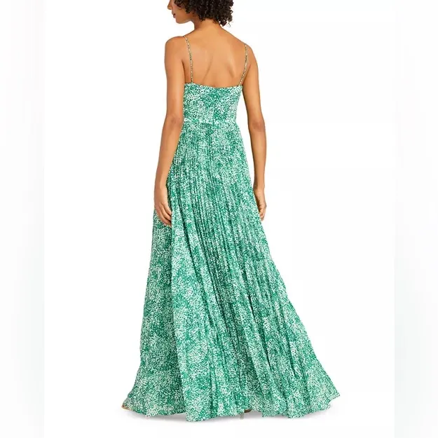 ML Monique Lhuillier Sylvia Pleated Chiffon Gown - Image 2