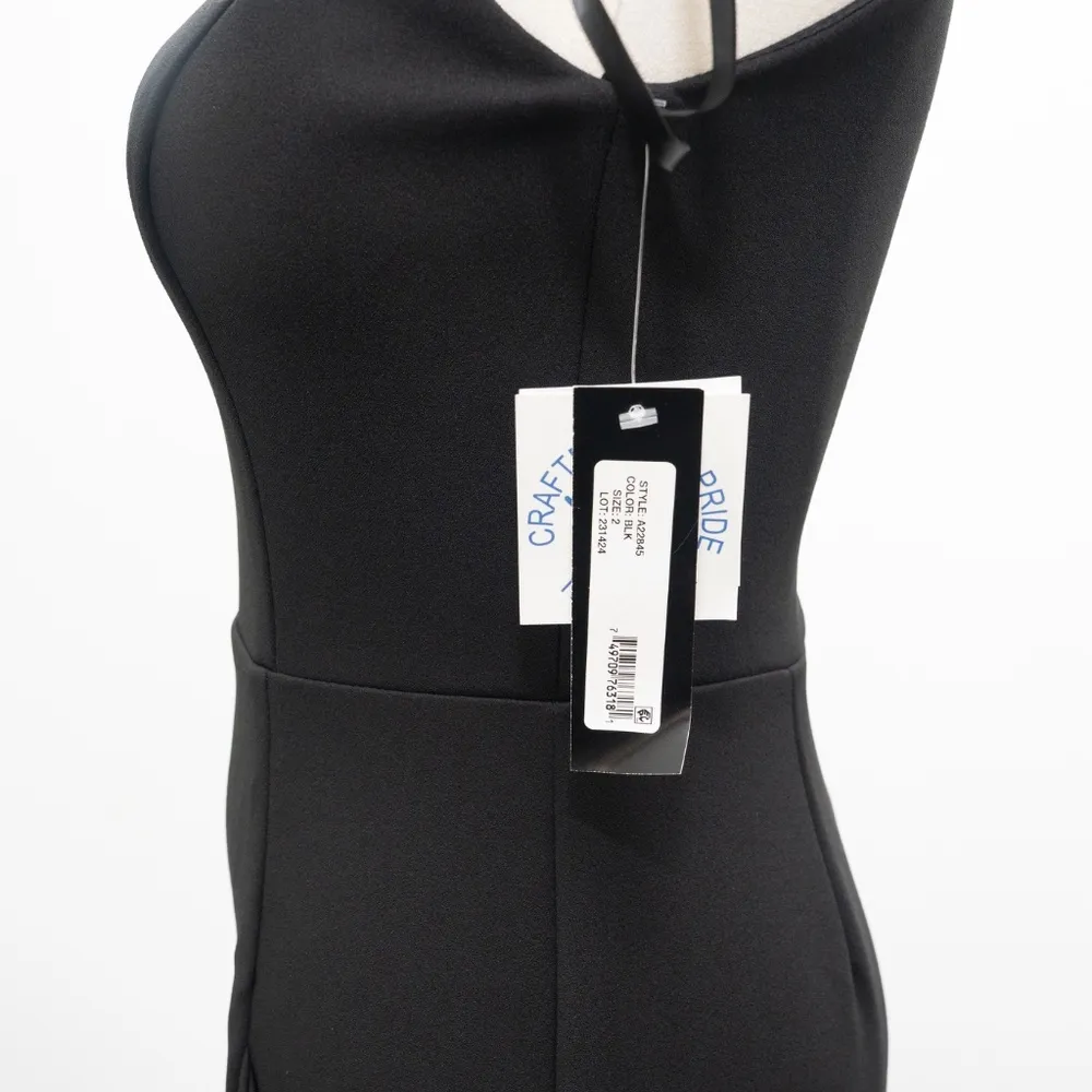 Betsy & Adam. Arielle Scuba Crepe Ruffle Slit Gown. - Image 12