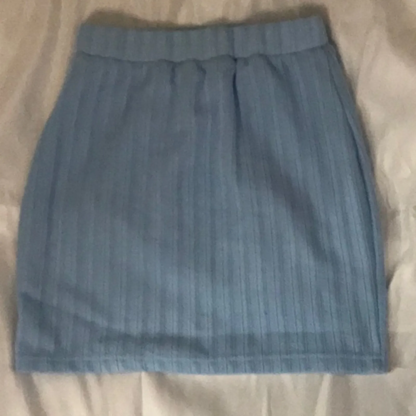 SHEIN Blue Mini Skirt S Classic Preppy Casual Cozycore Pastel Twee Winter Fall - Image 2