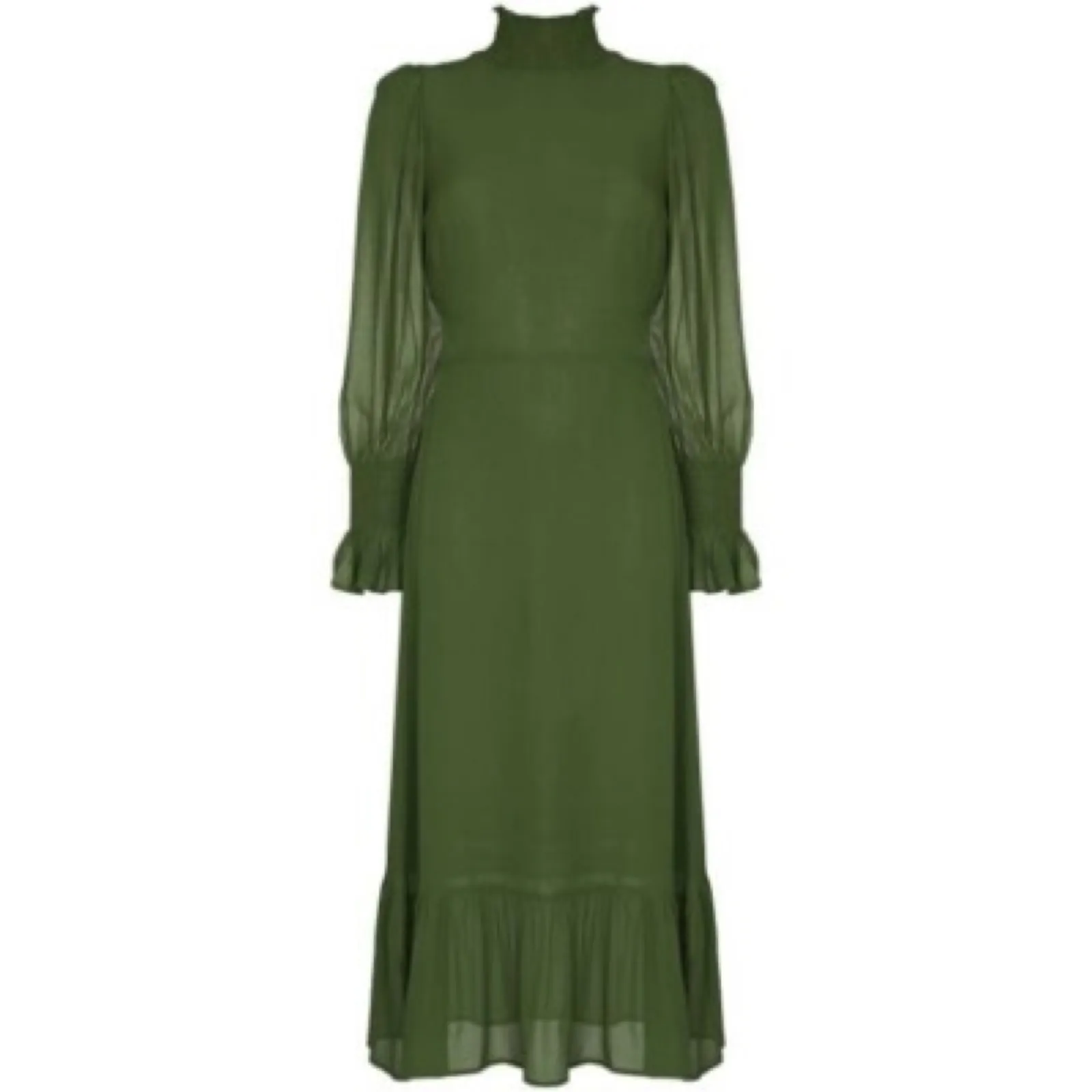 Reformation Galena Midi Dress Moss Green - Image 3