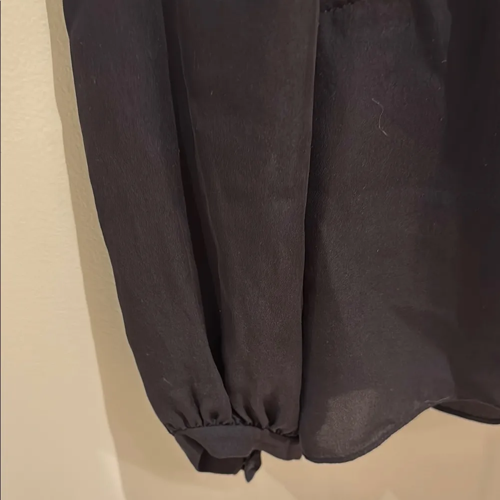 Theory  Black Long Sleeve Buttoned Blouse - Image 6