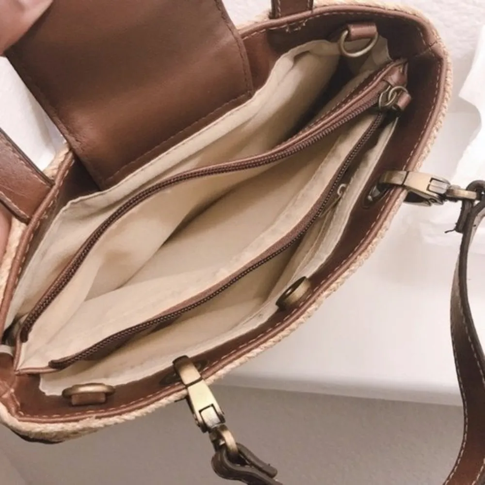 Satchel Bag Tan Straw (in Excellent Condition) - Image 5
