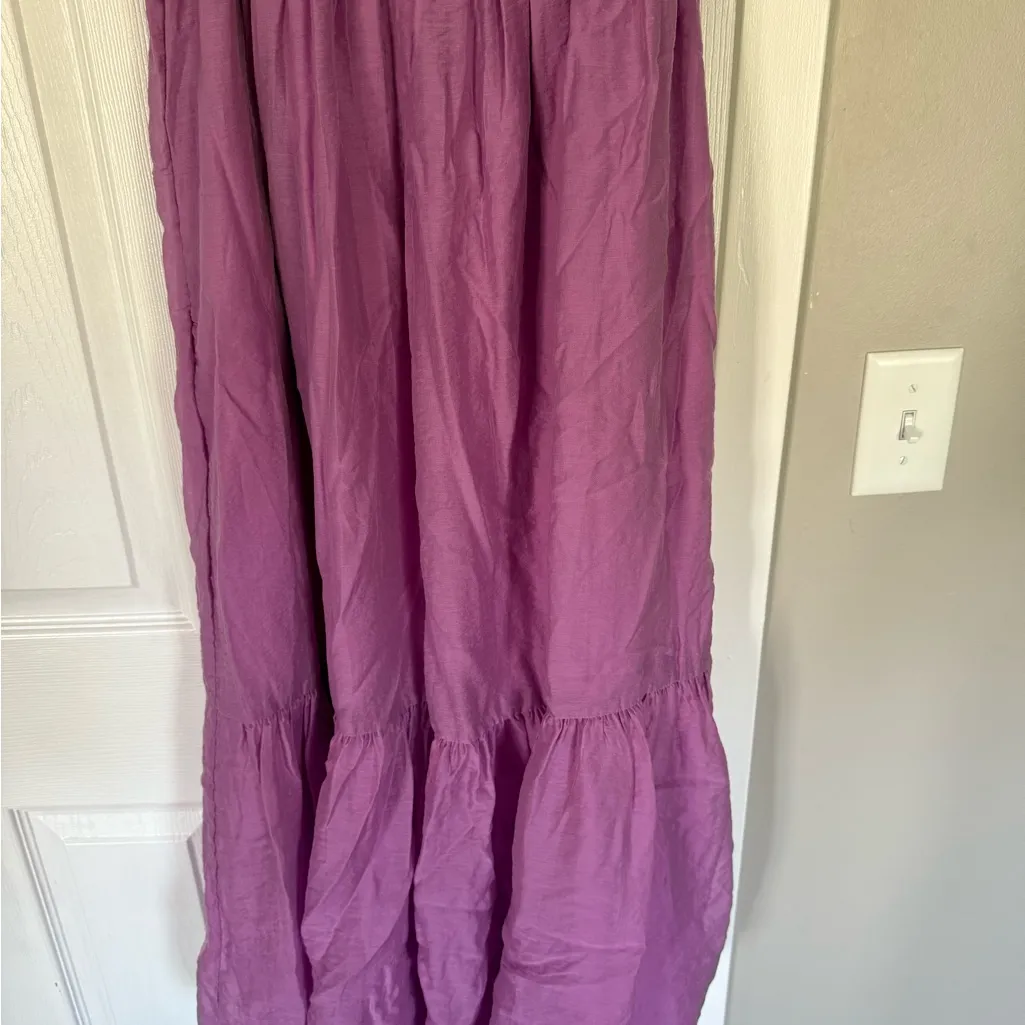 Abercrombie and Fitch Lavender Lilac Purple Flowy Maxi Dress Fully Lined - Image 3