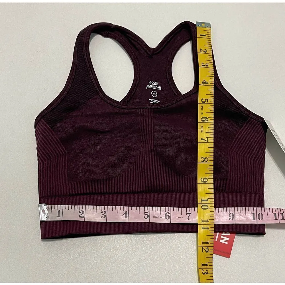 Good American Women's Knockout Seamless Scoop Sports‎ Bra Bordeaux Red 00 XXS - Image 4