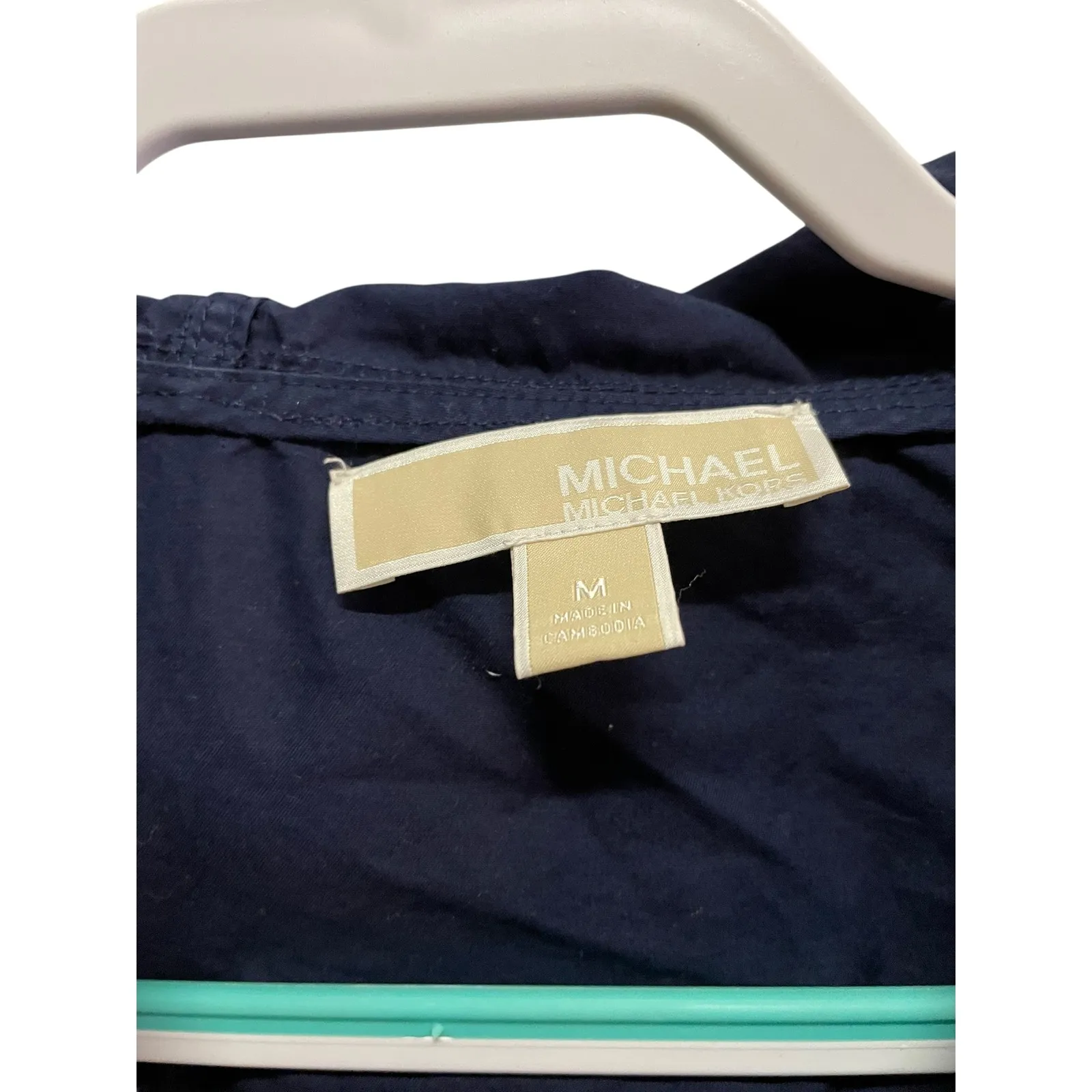 Michael Kors Navy Blue Hooded‎ Full Zip Jacket Lightweight Coat M Size M - Image 6