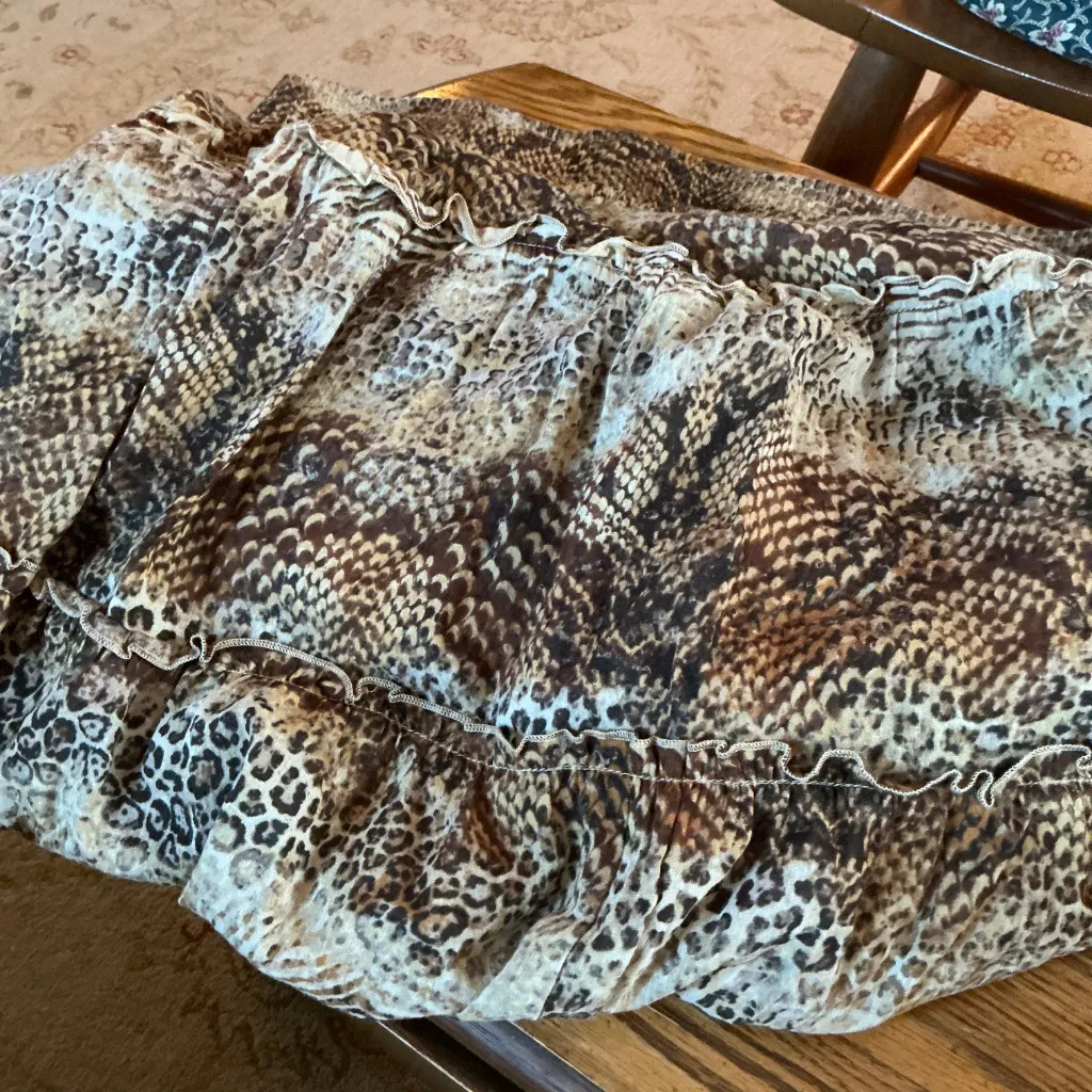 Chico’s Breezy Animal Tiered Maxi Skirt in Neutral Sz 3  (16) NWT $89R - Image 8